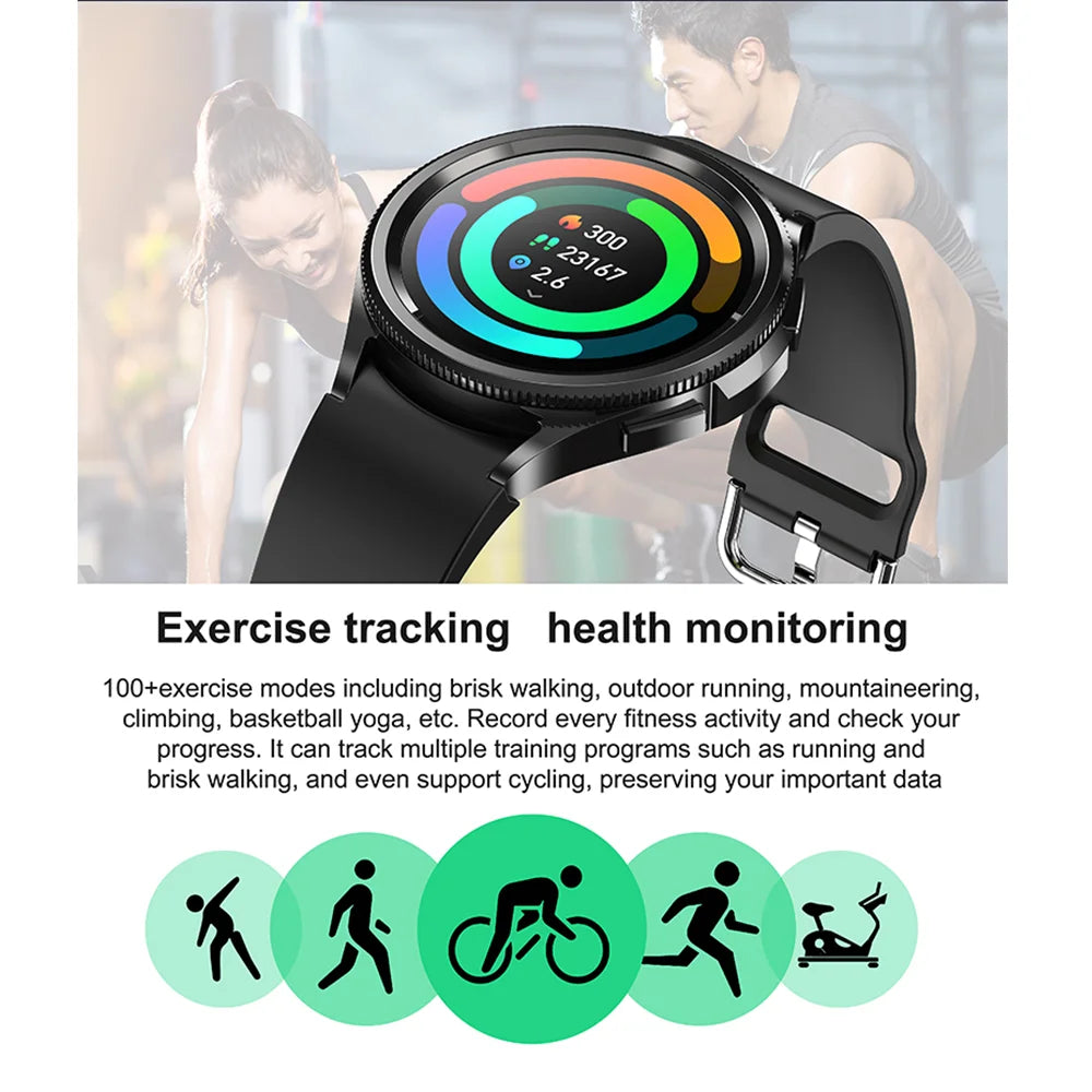 2025 New Smart Watch 6 Classic Smart Watch Fashion Men Sports Fitness Waterproof Heart Rate AMOLED HD Bluetooth Call Smartwatch