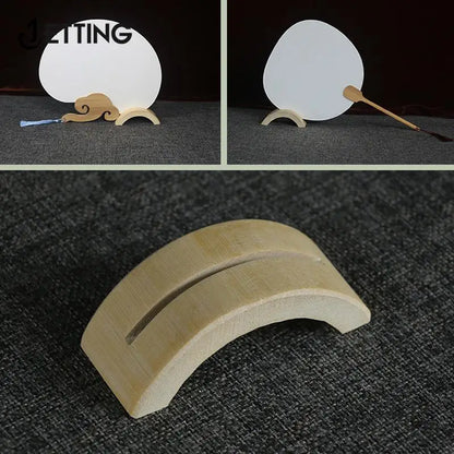 Chinese Durable Base Bamboo Folding Hand Fan Display Stand Folding Hand Fan Stand Display Holder Home Decoration