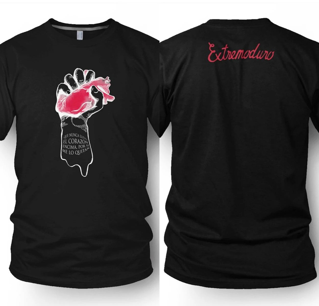 Heart on Fire Extremoduro Rock Band Oversized Y2k Men Women Heavy Cotton High Street Harajuku Female Male Streetwear Clothing