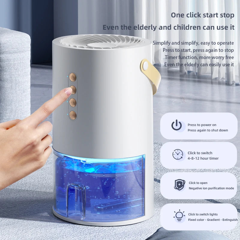 Portable Mini Dehumidifier, Home Bedroom Silent Drying Machine, Huinan Tian Purification and Dehumidification Integrated Machine