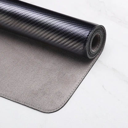 Carbon Fiber Texture Leather Desk Pad Mouse Pad Gaming Design Waterproof Large Desk Mat for Office /Home