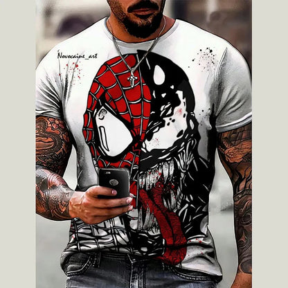 Summer 3D printed men's Marvel Venom men's T-shirt clothing casual T-shirt trendy fashion cool men's streetwear top