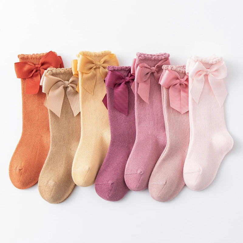 Baby Accessories New Girls' Socks Spring Summer Bow Princess Mother Kids Socks Wholesale Korean Children's Cotton Floor Socks