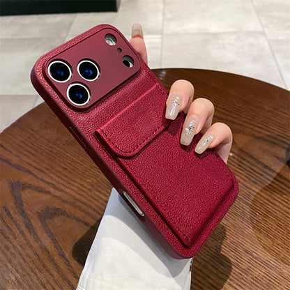 Card Slot Pocket Holder Wallet Case for iPhone 17 Air 16 E 15 14 12 13 Mini 11 Pro Max X XS XR 7 8 Plus Shockproof Leather Cover