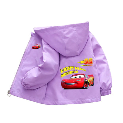 Sanrio kuromi Children Girls Hooded Jacket Coat 2026 Autumn Baby Boy Cartoon Cars Long Sleeve Casual Clothing Kids Outerwear