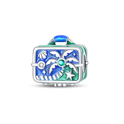 Leisurely 925 Sterling Silver Beach Trip Hawaiian Bikini Surf Coconut Tree Charm Fit DIY Bracelet Necklace Travel Souvenirs