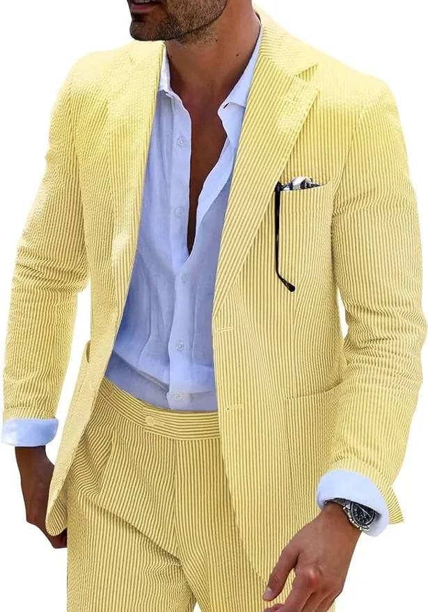 2025 Spring New Men Digital Print Casual Suit Set Jacket Pants Two Piece Cross Border Trade