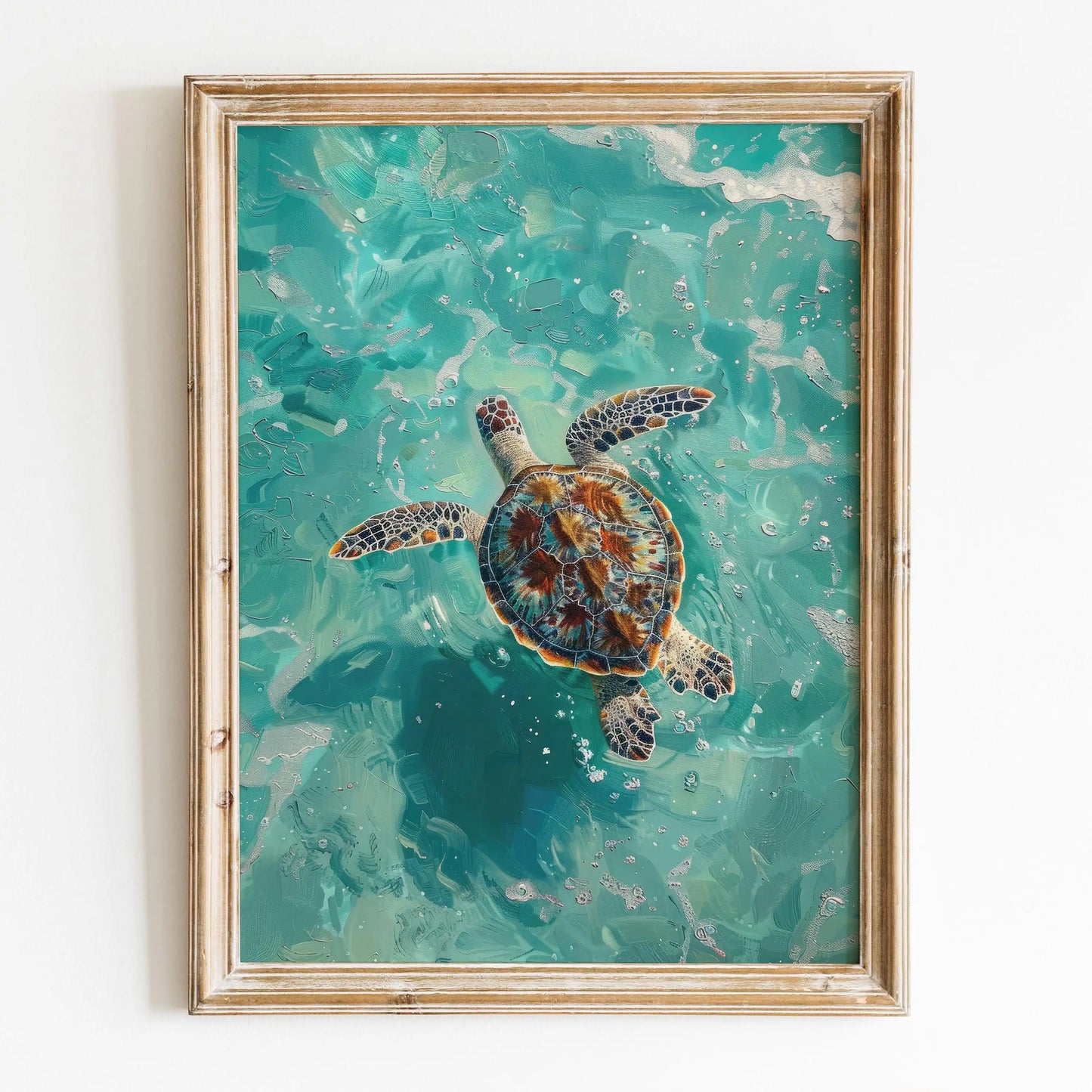 Beach Girly French Summe Cactus Palm Tree Sea Turtle Seashells Poster Print Wall Art Pictures Canvas Painting Room Home Decor
