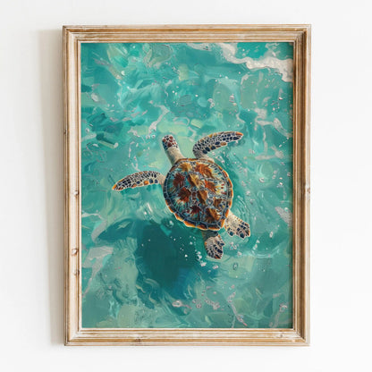 Beach Girly French Summe Cactus Palm Tree Sea Turtle Seashells Poster Print Wall Art Pictures Canvas Painting Room Home Decor
