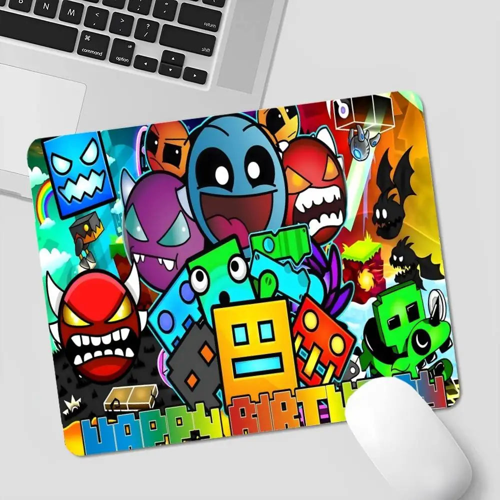 Cartoon Geometry Dash Video Game Office Student Gaming Thickened Large Pad Non-slip Cushion Mouse Pad for PC Computer Table