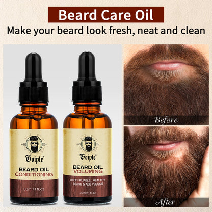 3pcs Men Natural Beard Care Oil Moisturizing Smoothing Facial Hair Care Tools Gentlemen Whiskers Oil Conditioner and Volumizing