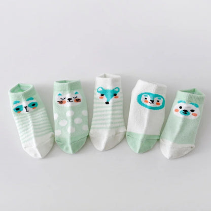 5Pairs/lot Infant Baby Socks For Girls Boys Summer Mesh Thin Baby Socks Cotton Casual Print Newborn Toddler Boy Sock 0-24Month