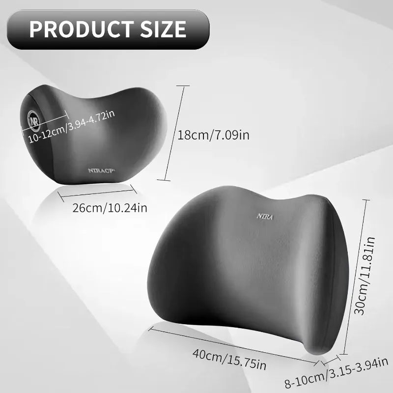 Car Headrest/Lumbar Support Car Neck Pillow Waist Cushion Driver Seat Backrest Car Cushion Driving Lumbar Support Waist Support