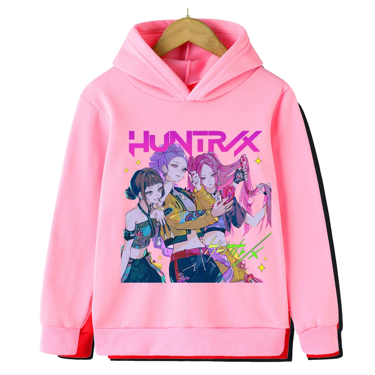 2025 KPop Demon Hunter Cartoon Girls Boy Hooded Sweatshirt Warm Children's Korean Wave Fashion Casual Tops Casual Girls Clothing
