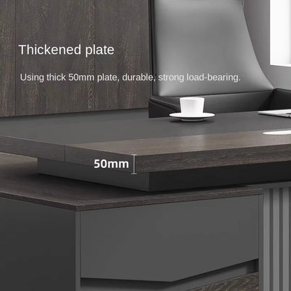 Modern Simple Double Desk For Boss And Staff For Home Office Two People Sitting Opposite-Furniture