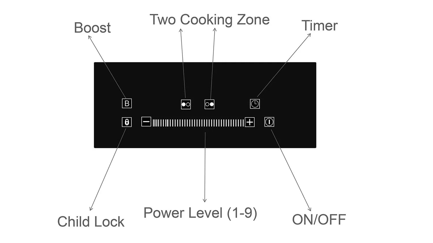 4000W Electric Double Stove Induction Cooker Stainless Steel 2 Burner Plates Household Outdoor Hotel Kitchen Use
