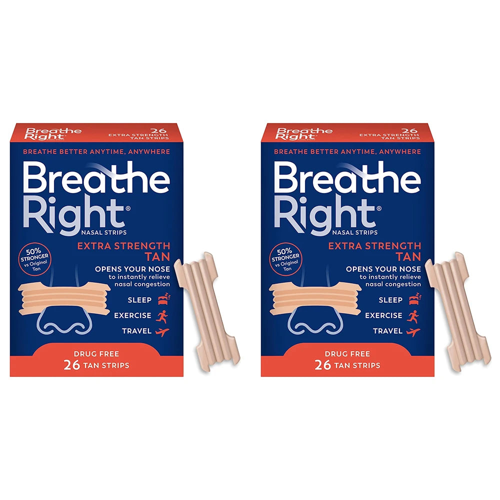 26/52/78 Pcs Breathe Right Nasal Strips,Stop Snoring,Tan Nasal Strips,Drug-Free Snoring Solution & Instant Nasal Congestion