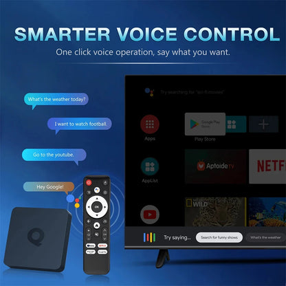 Very Fast Smart TV Box Q1 H313 8K Android 14 TV Box Support Dual Wifi 5G BT6.0 Google Assistant 8GB 128GB Streaming Media Player