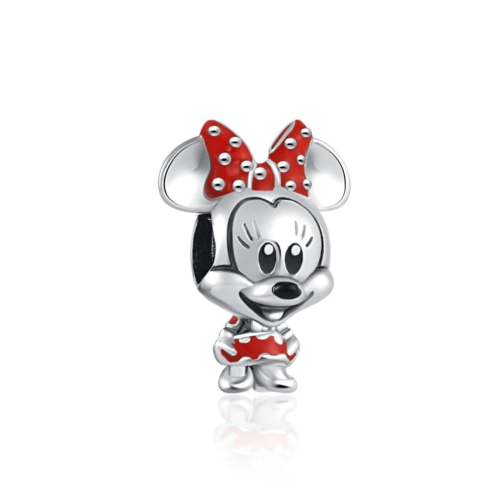 Hot Sell 925 Silver DIY Beads Jewelry Charms Bracelet Mickey Minnie Princess Christmas Stitch Robots Marvel Cute Miniso Disney