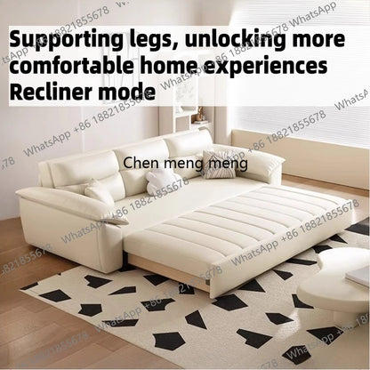 Living Room Home Convertible Bed Modern Wooden Armchair Folding Relax Sofa Bed Luxury Recliner Longue Furniture For Home