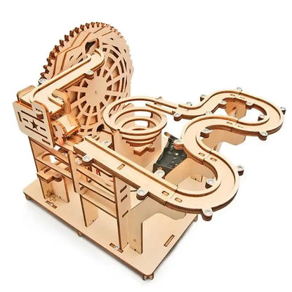 DIY 3D Wooden Puzzle Ball Track Mechanical Puzzle Self-Assembly Toy STEAM Educational Toy Model Making Children's And Adult Gift