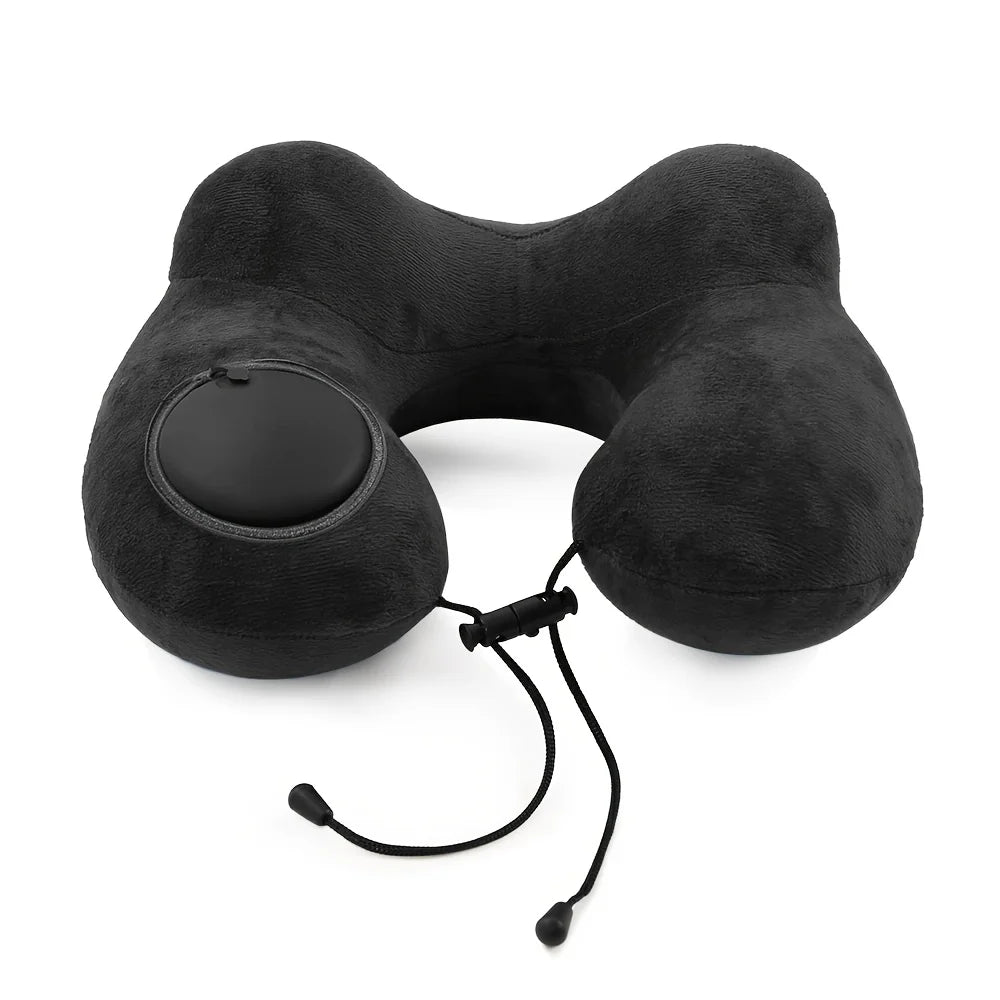 U-Shaped Inflatable Travel Pillow Portable Air Pillow Neck Support Cushion Comfortable Sleeping Pillow Press to inflate pillow