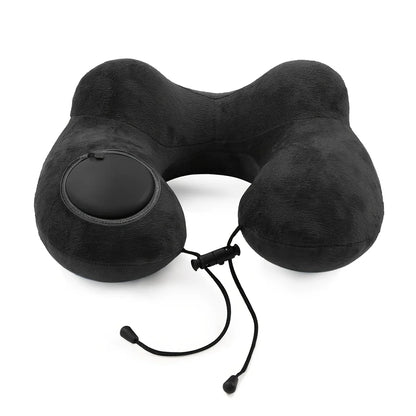 U-Shaped Inflatable Travel Pillow Portable Air Pillow Neck Support Cushion Comfortable Sleeping Pillow Press to inflate pillow