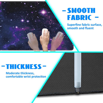 Galaxy Nebula Space  Mouse Pad – Non-Slip Base, Stitched Edges for Gaming, Home & Office