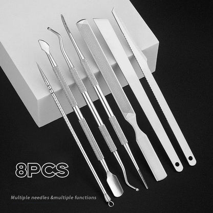 Premium Foot Care Kit 8Pcs Callus Remover File Dead Skin Shaver Cuticle Pusher Pedicure Tool for Hard Tough Skin Beauty Health