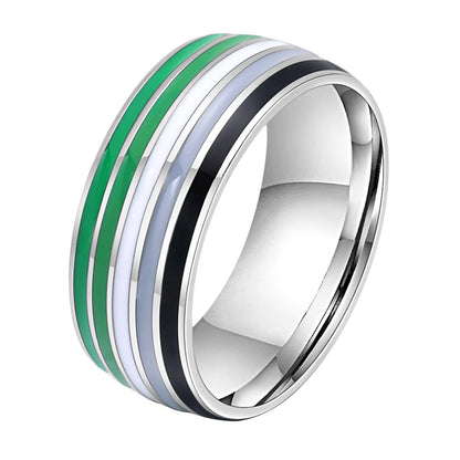 Stainless Steel Lesbian LGBT Ring for Women Couple , pride Love Promise Band Stripe Flag Color Engagement Rings