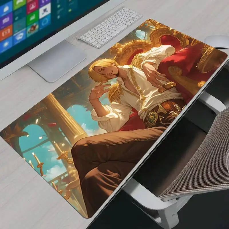 One Piece Sanji Gaming Mouse Pad Gamer Home Computer HD Mousepad XXL Keyboard Pad Carpet Non-Slip Office Mouse Mats