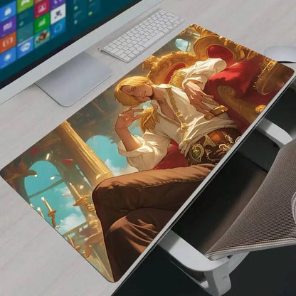One Piece Sanji Gaming Mouse Pad Gamer Home Computer HD Mousepad XXL Keyboard Pad Carpet Non-Slip Office Mouse Mats