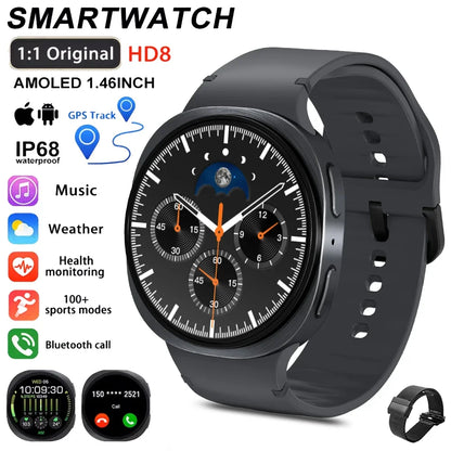2026 New HD8 Smart Watch 1.46" Al Assistant SOS Sports Mode Heart Rate Women’s Health IP68 Waterproof Bluetooth Call Smart Watch
