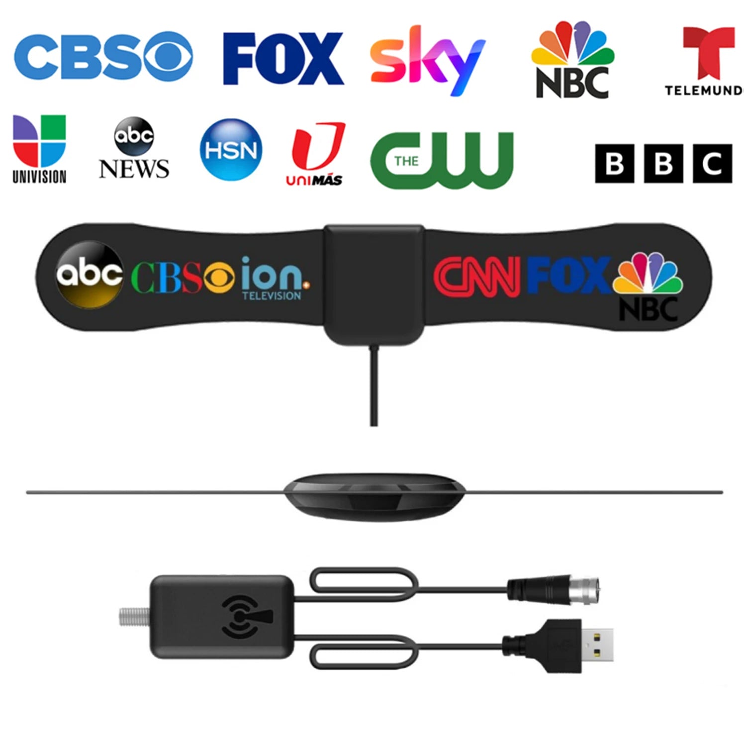 TV Antenna  Digital Antenna for Smart TV 4K 1080p HD Digital VHF UHF All TV's for Local Channels, Smart Switch Signal Booster