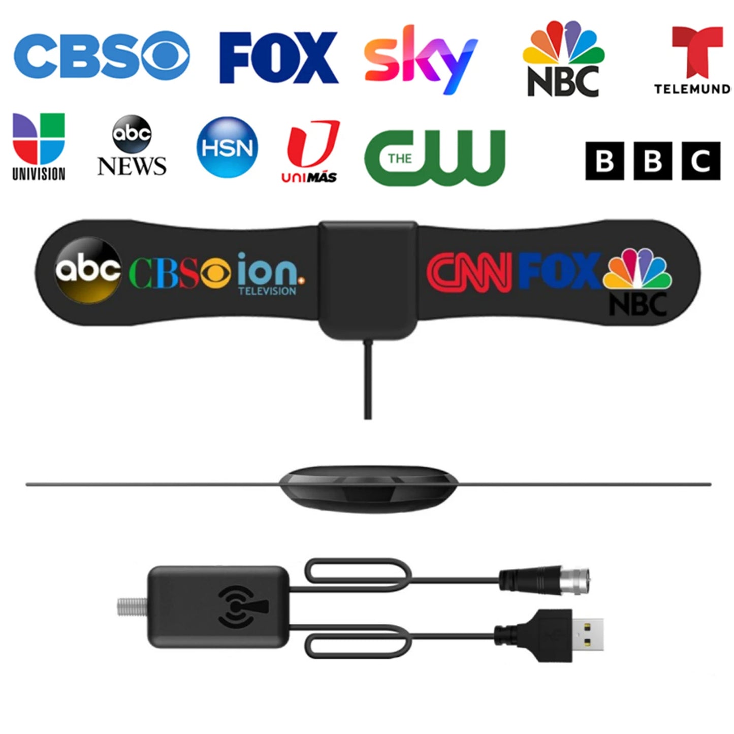 TV Antenna  Digital Antenna for Smart TV 4K 1080p HD Digital VHF UHF All TV's for Local Channels, Smart Switch Signal Booster
