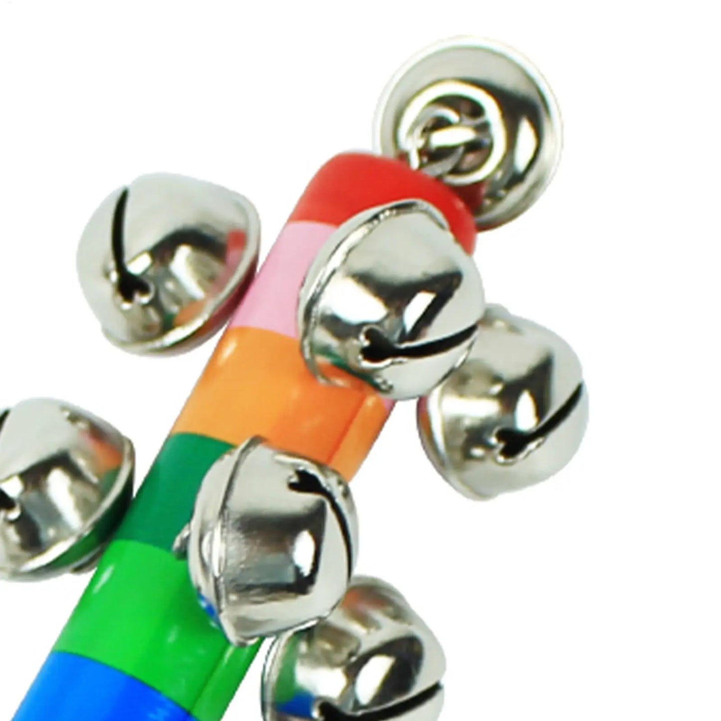 Rainbow Wooden Bell Rod Instruments Toys Early Education Stick Shaker Musical Toy for Children Kids Gifts Percussion Instruments