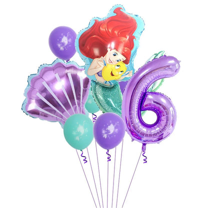 The Little Mermaid Birthday Party Decoration Princess Ariel Paper Napkin Plate Cup Tablecloth Balloons Kids Baby Shower Supplies