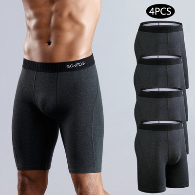 4pcs long boxers for men underwear plus size Men's panties sexy long leg underpants cotton Mens boxer shorts fashion male Trunk