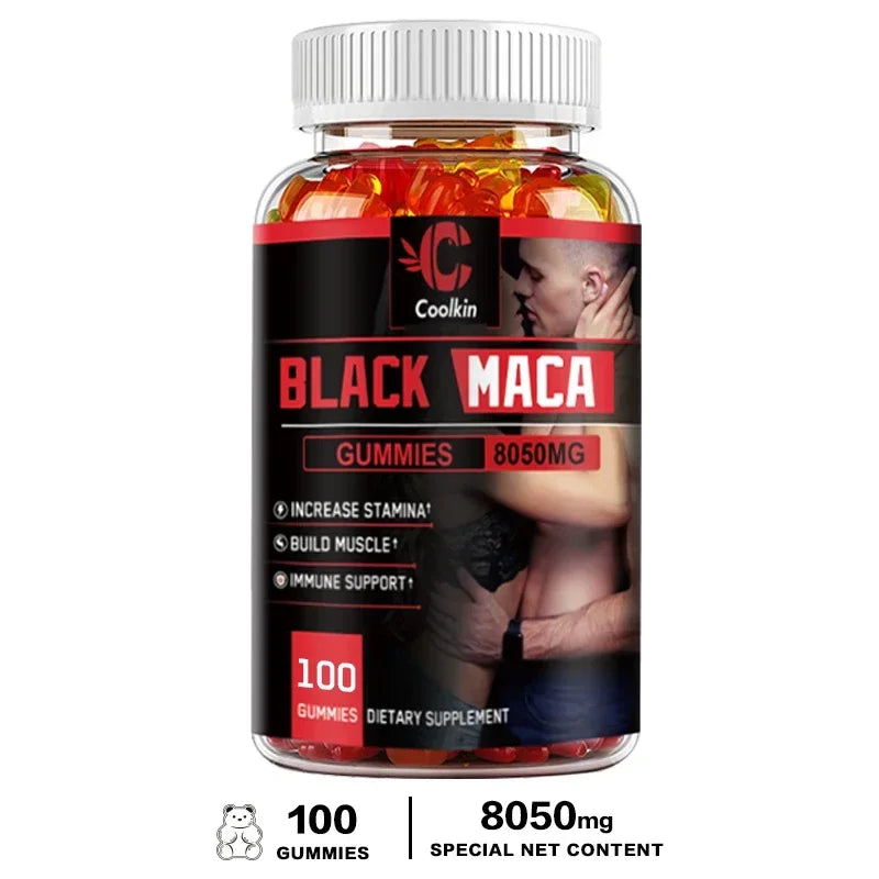 Black Maca Gummies - Increases Male Strength, Size and Endurance, and Enhances Physical and Emotional Performance
