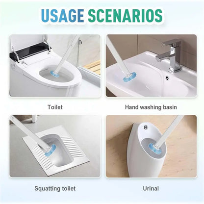 Disposable Toilet Brush, Toilet Bowl Wand Holder Set with 18PCS Cleaner Refills, Bathroom Cleaning System for Sink Bathtub Drai