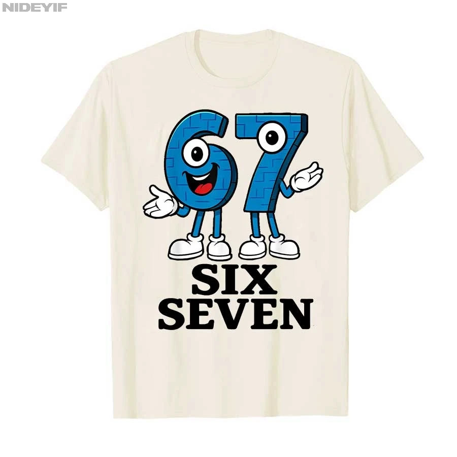 67 Six Seven 6-7 - Funny Italian Brainrot Kids Gaming Meme T-shirt For Men Women 100% Cotton T Shirts Short Sleeve Tops 0925-1