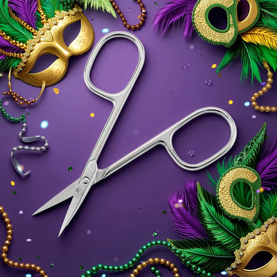 Extra Fine Curved Eyebrow scissors Professional Manicure Tool, Durable Stainless Steel with Precision Secondary Blade