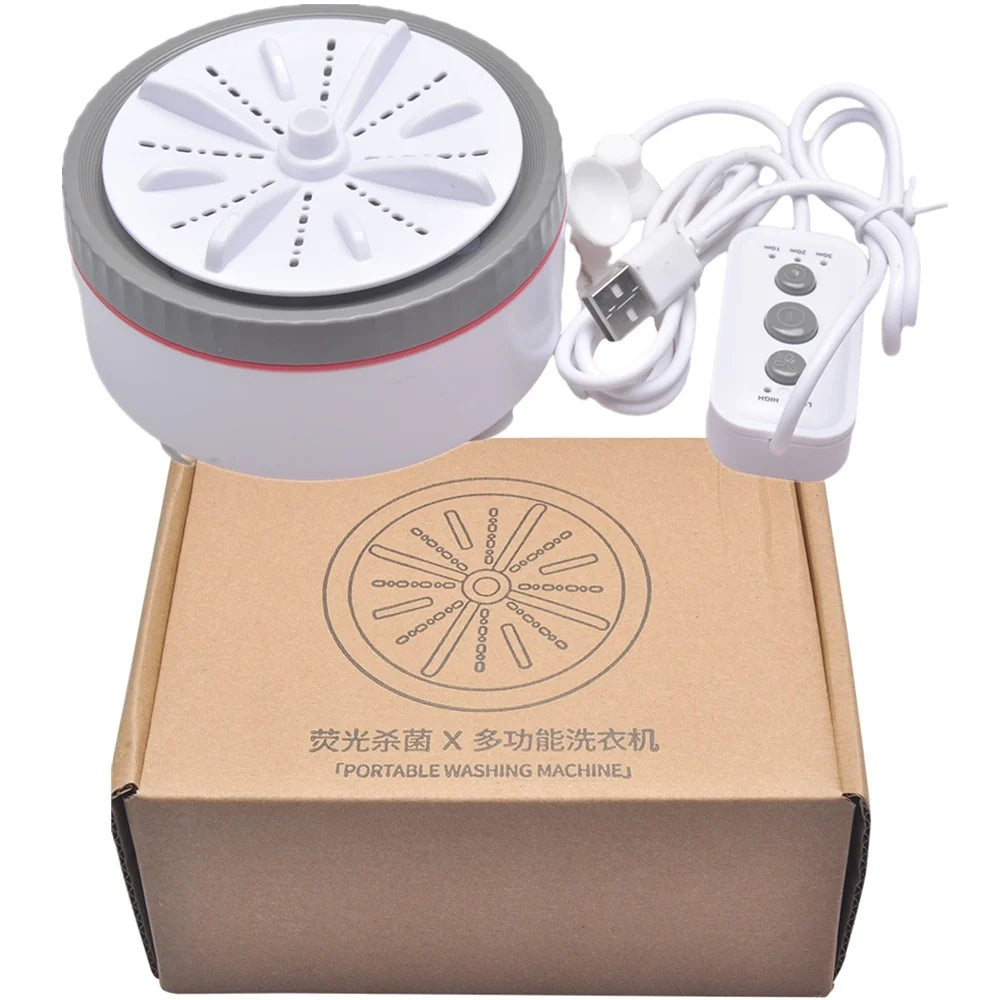 Mini Washing Machine Portable USB Rotating Turbo Fruit Ultrasonic Dishwasher For Clothes Home Kitchen Travel Remote Control