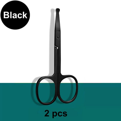 Portable Stainless Steel Facial Hair Scissors Rounded Safety Scissor for - Nose Eyebrows Facial Hair Personal Care Trimming Tool