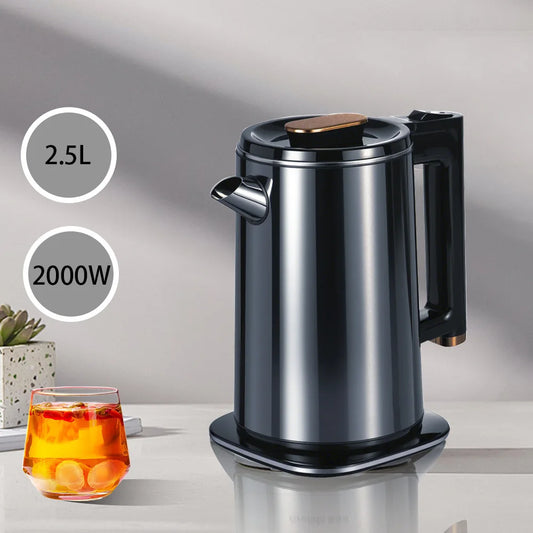 Cross-border 2.5L Household Electric Kettle, Small Appliance, Fast Boiling Water Kettle, 2000W Large Capacity Stainless Steel