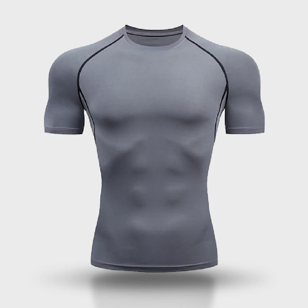 Summer Sports Quick-dry Compression Fitness Men T-shirt Outdoor Exercise Running Boxing Training Adult Short-sleeve Clothing Top