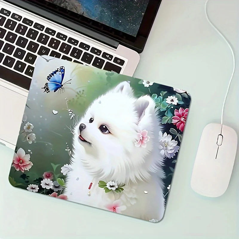 The cute doggy mouse pad is made of durable rubber and is suitable for use in both offices and homes as a computer accessory