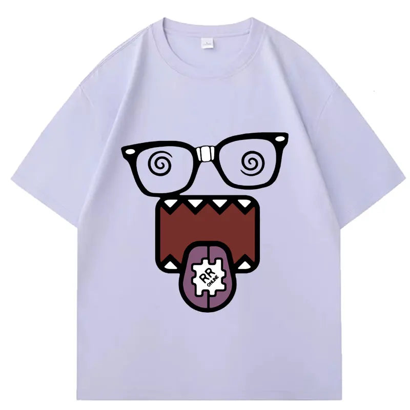 Domo Kun Funny Meme T Shirts Men's Women Clothes Classic Cotton Casual Tee Shirts Short Sleeve Oversized T-shirt Tops Streetwear