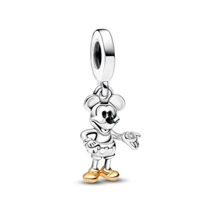 2025 New Disney Beautiful Princess Dress Bead Pendant 925 Silver Suitable for European Original Bracelet DIY Exquisite Jewelry