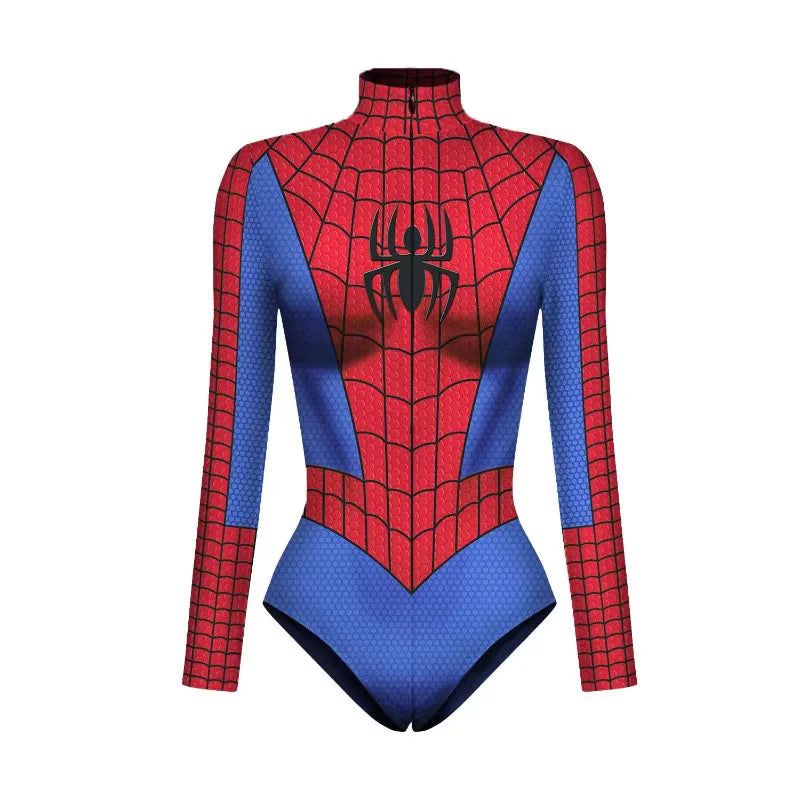 Spiderman Swimsuit for Women One-piece Swimsuits Superhero Jumpsuit The Amazing Spider-Man Cosplay Costumes T Shirts Bodysuit